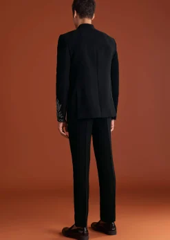 Black Jodhpuri Suit In Lachkaa With Hand Embroidery
