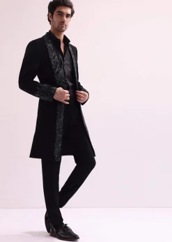 Black Lapel Tuxedo In Suiting With Shirt And Pants