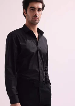 Black Lapel Tuxedo In Suiting With Shirt And Pants
