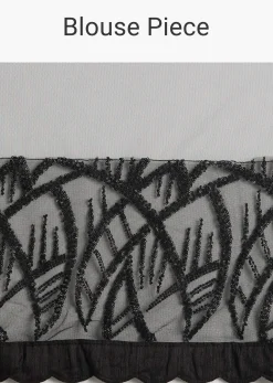 Black Net Saree With Sequins And Stones Embroidery