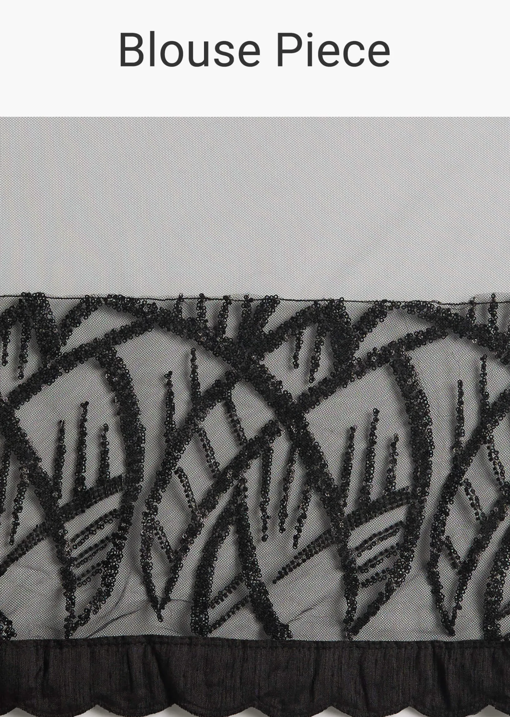 Black Net Saree With Sequins And Stones Embroidery