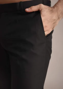 Black Rayon Tuxedo With Beaded Lapel