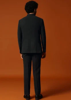 Black Self Work Jodhpuri Suit For Men