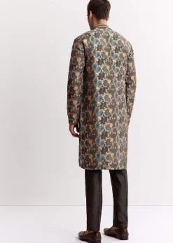 Black Silk Printed Kurta Set