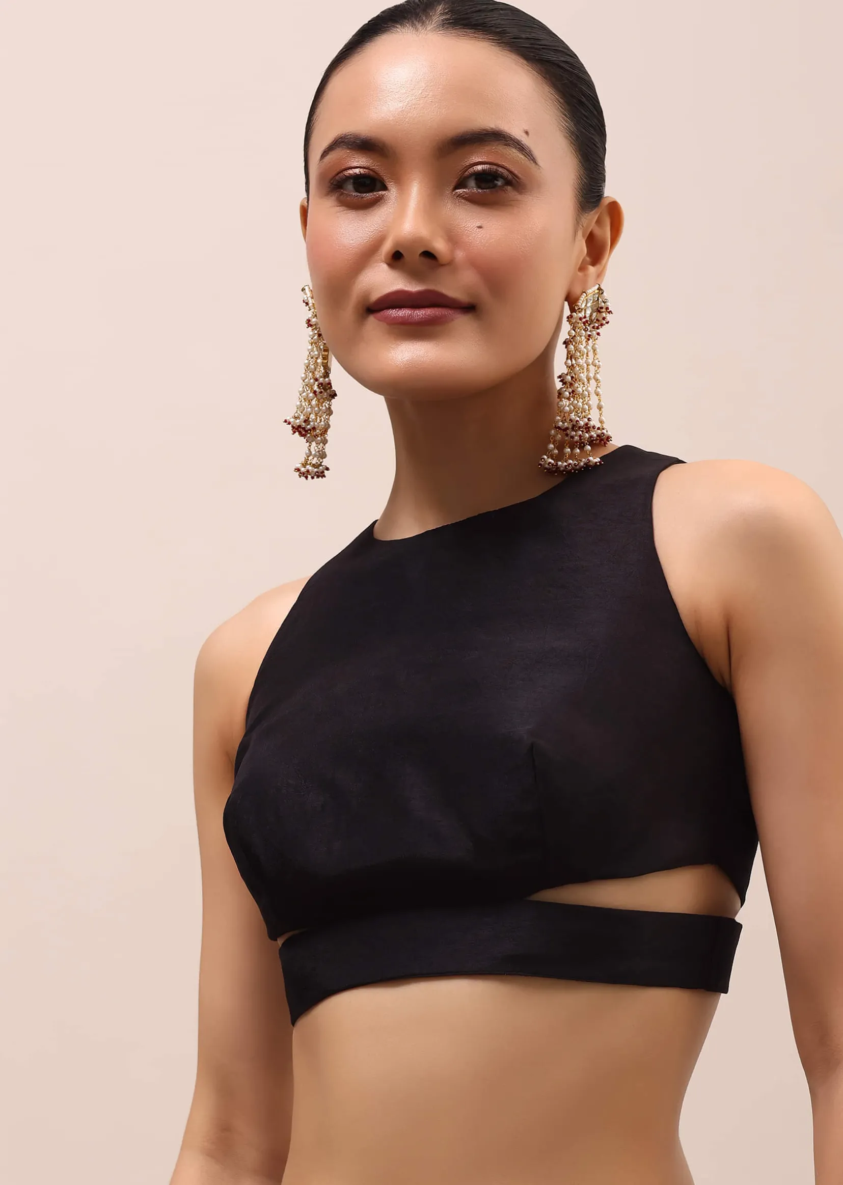 Black Silk Saree In Butta Work With Unstitched Blouse