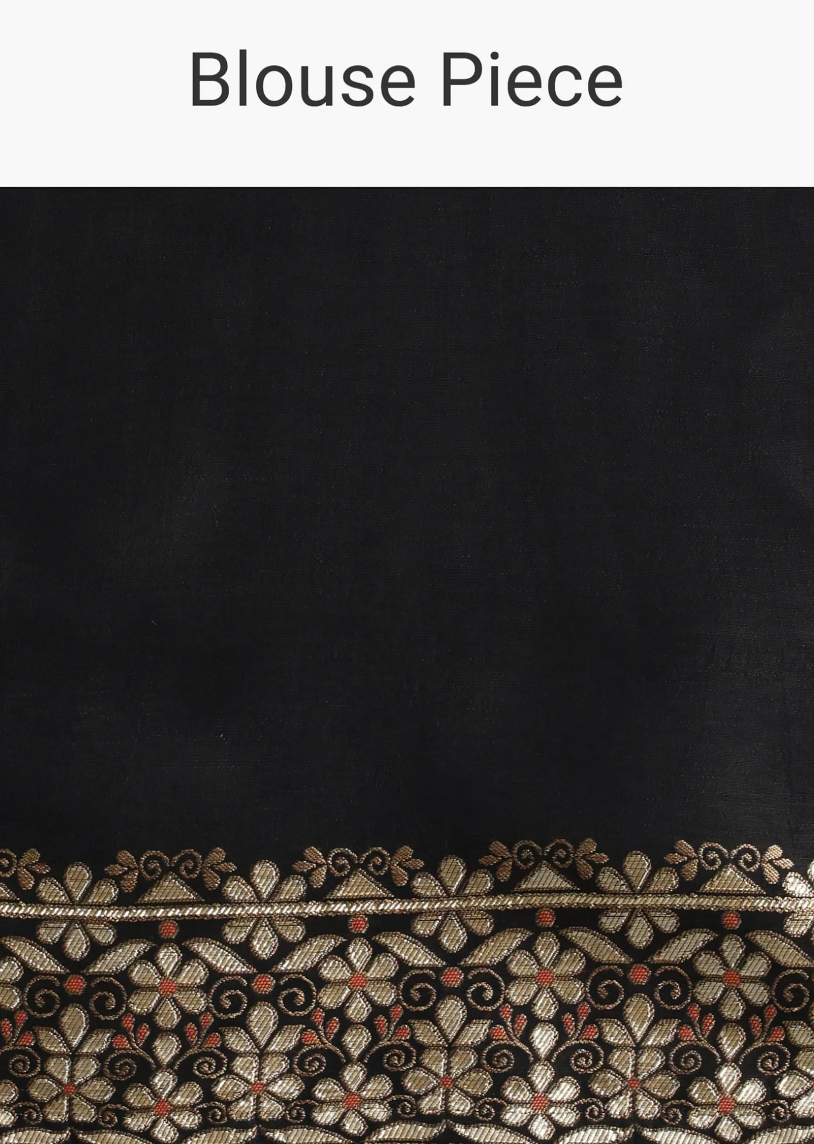 Black Silk Saree In Butta Work With Unstitched Blouse