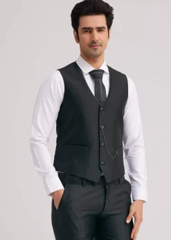Black Silk Tuxedo With Stone Work And Net Detailing