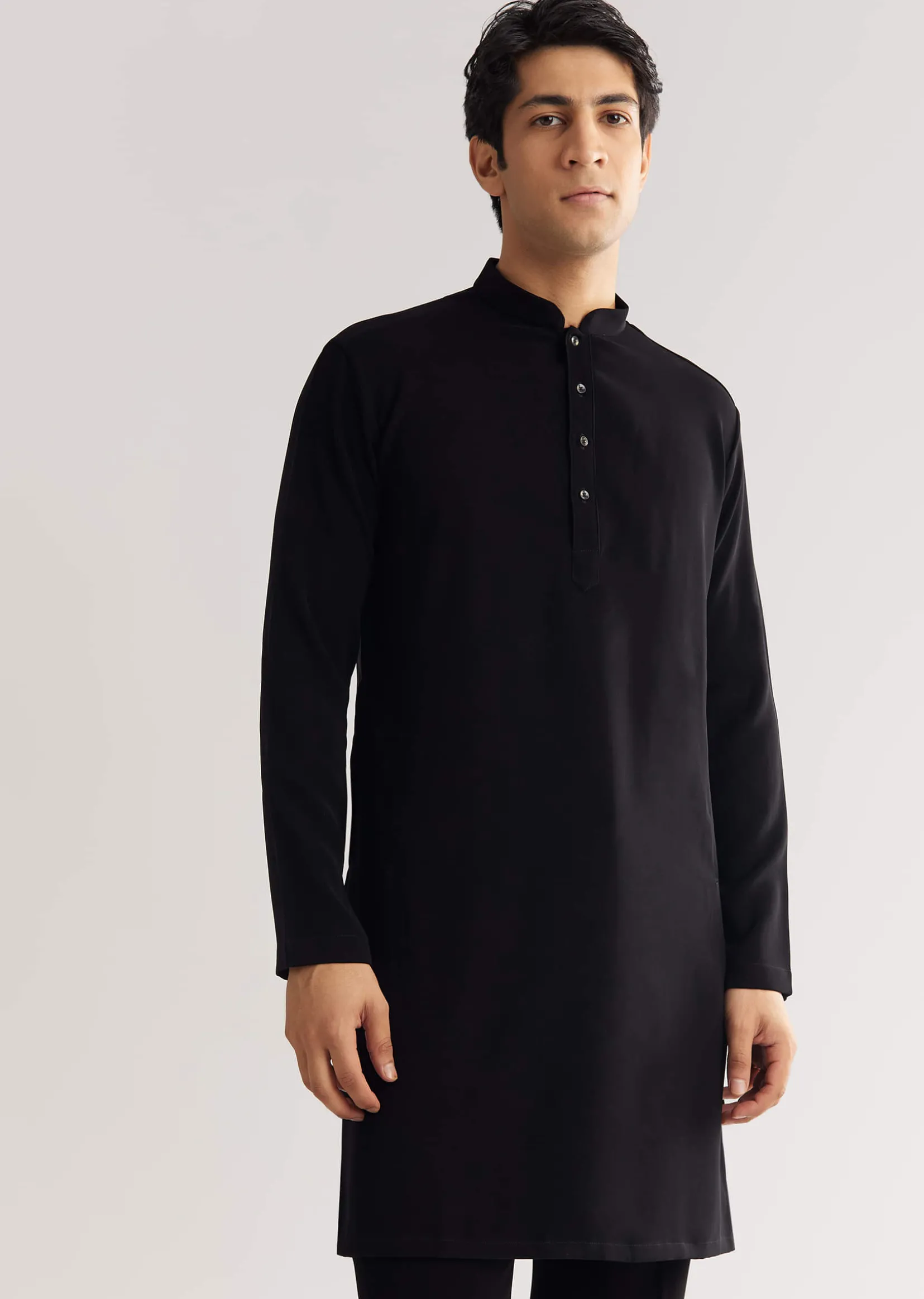 Black Suiting Indo Western With Thread And Beadwork