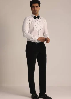 Black Tuxedo Suit With Classic Bow Tie