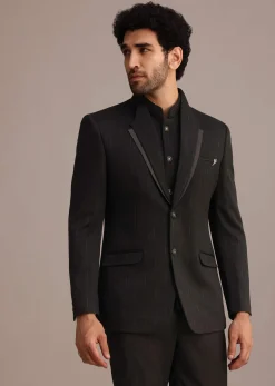 Black Tuxedo Suit With Shawl Collar