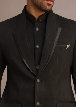 Black Tuxedo Suit With Shawl Collar