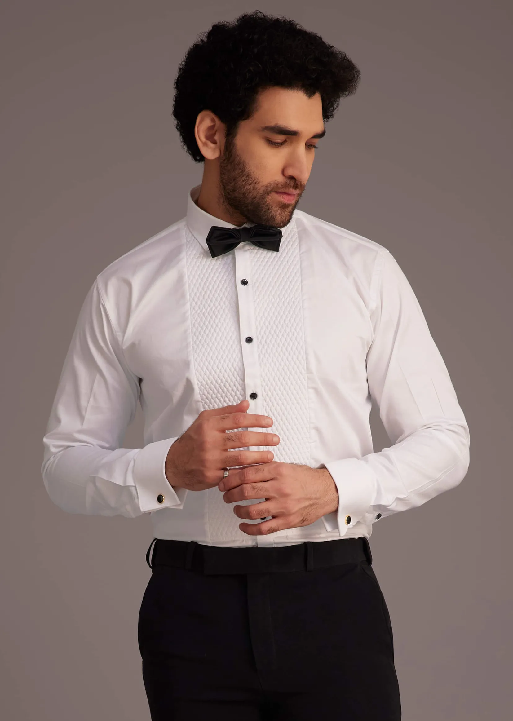 Black Tuxedo With Embellished Swirl Detailing