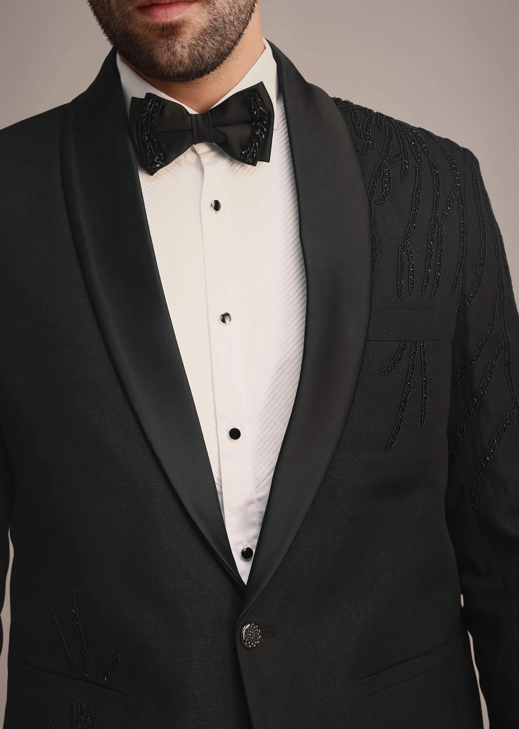 Black Tuxedo With Hand Work