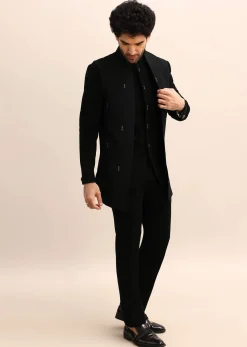 Black Velvet 3 Pc Jodhpuri Suit