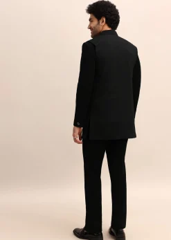 Black Velvet 3 Pc Jodhpuri Suit