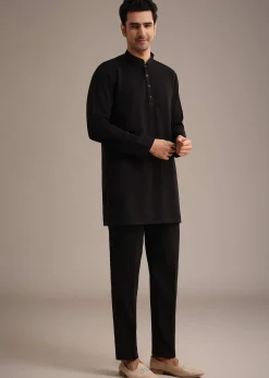 Black Velvet Hand Embroidered Jodhpuri Set