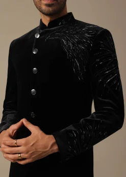 Black Velvet Indowestern For Receptions