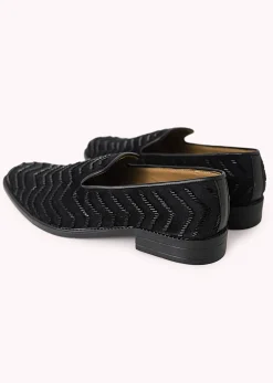 Black Velvet Juttis With Cutdana Work