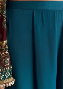 Blue Ajrakh Print Kurta Palazzo Set