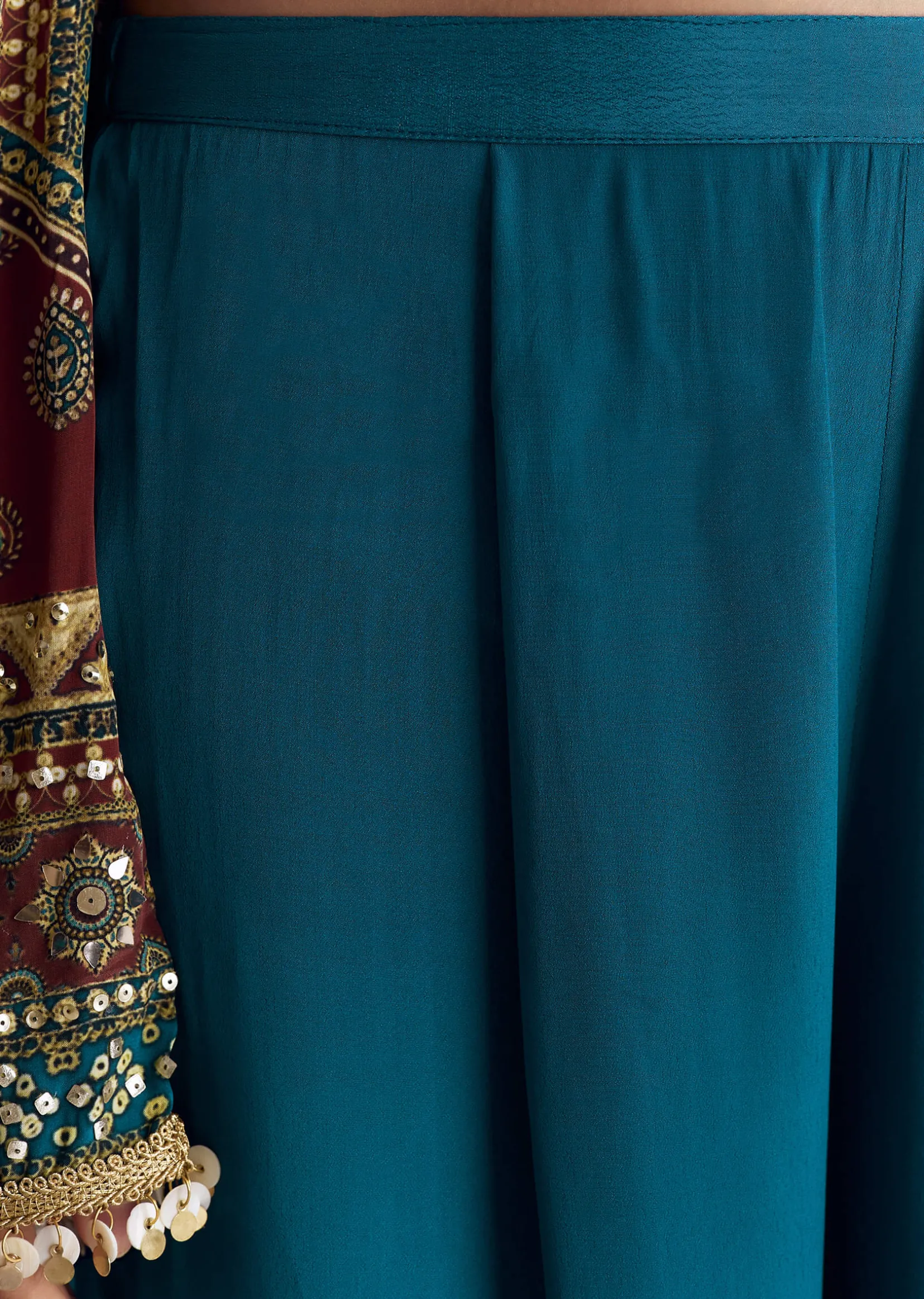 Blue Ajrakh Print Kurta Palazzo Set