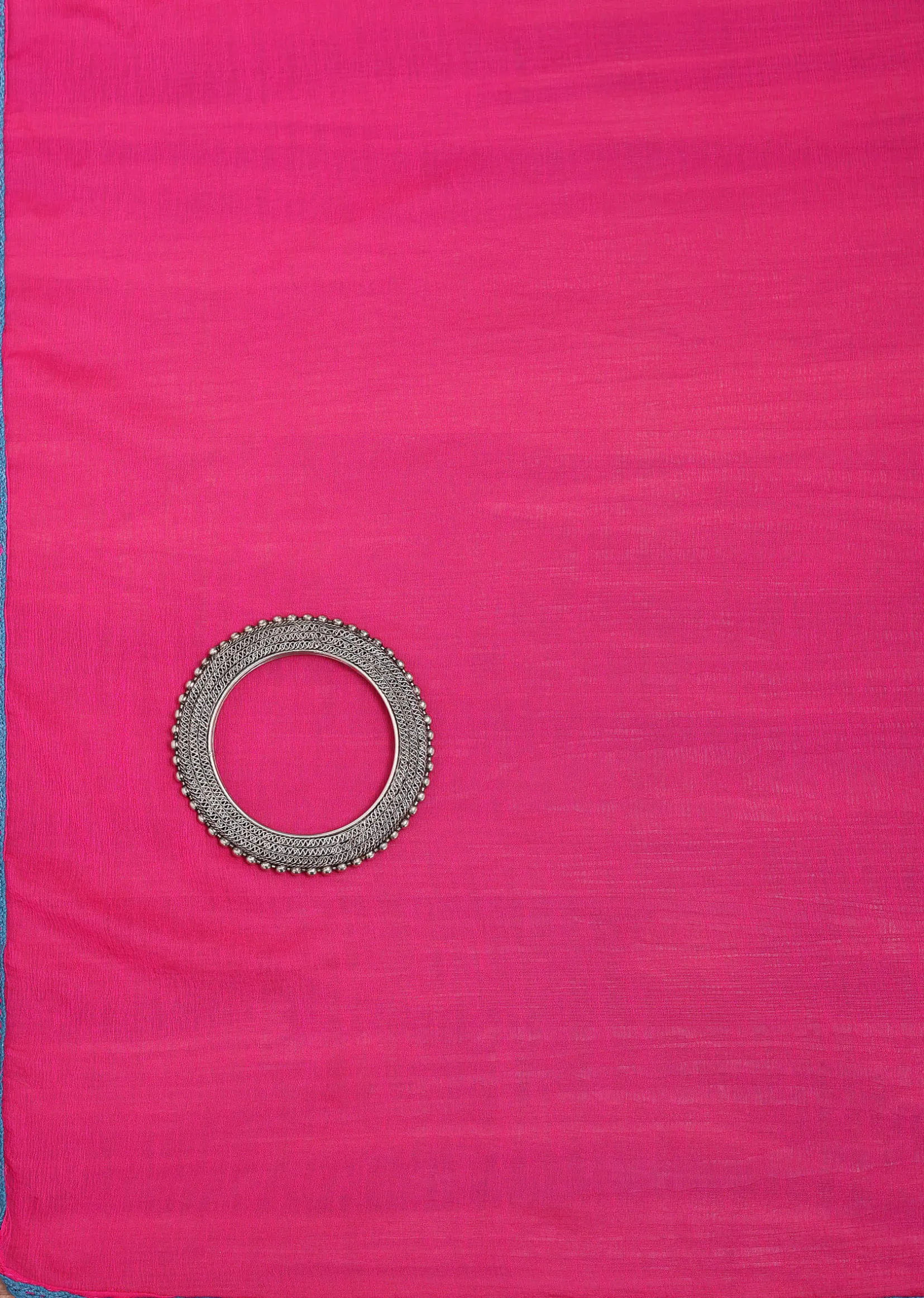 Blue And Pink Patola Printed Tussar Dress Material