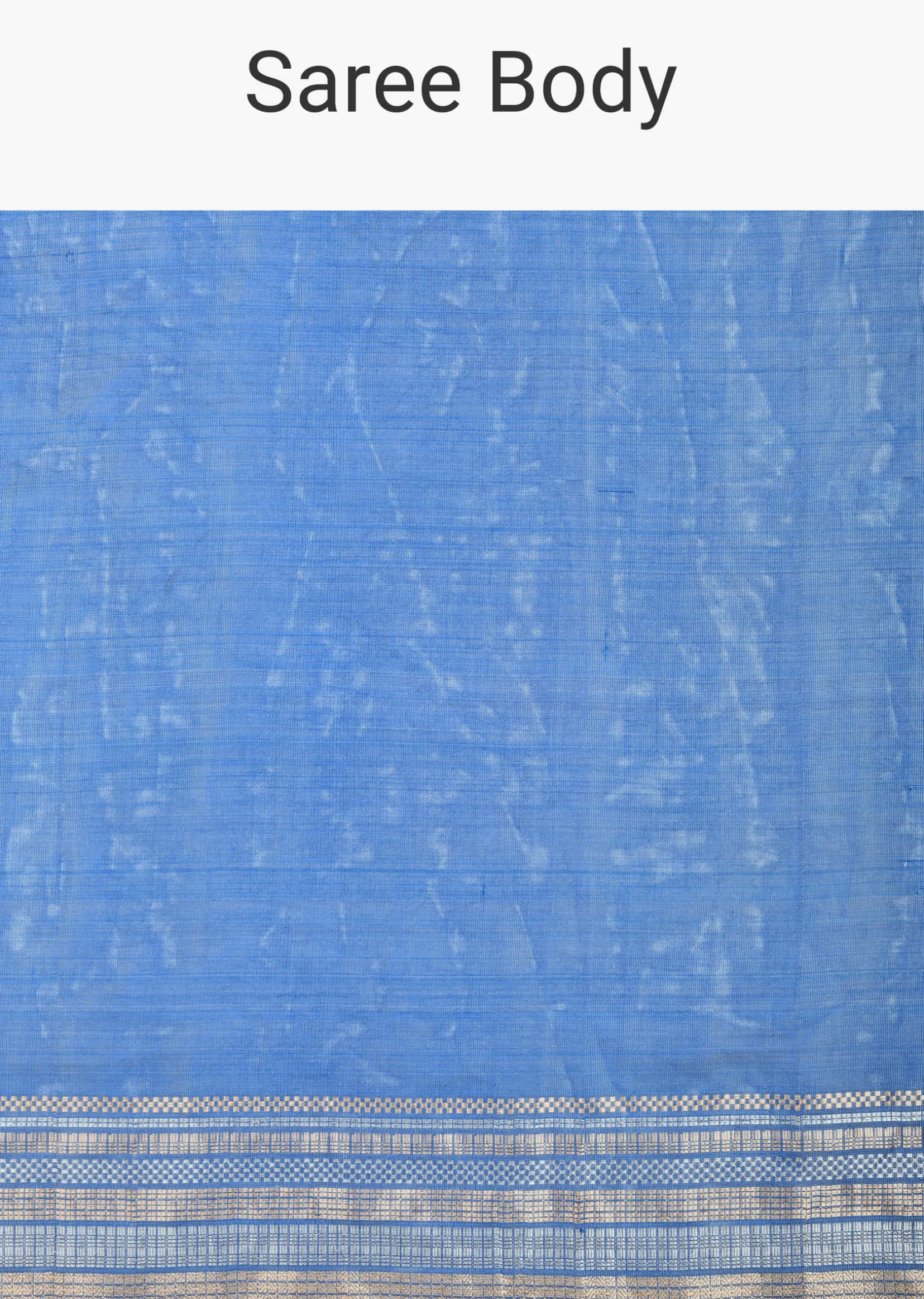 Blue Banarasi Silk Saree With Silver Zari Pallu And Unstitched Blouse Piece