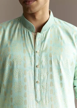 Blue Chanderi Kurta Set