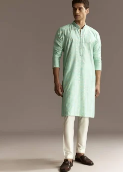 Blue Chanderi Kurta Set
