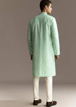 Blue Chanderi Kurta Set