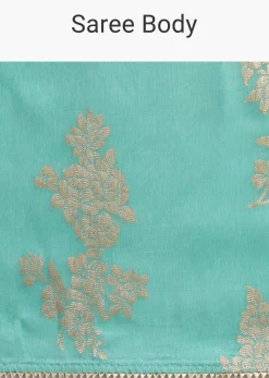 Blue Dola Silk Lurex Woven Saree And Gotta Patti Border