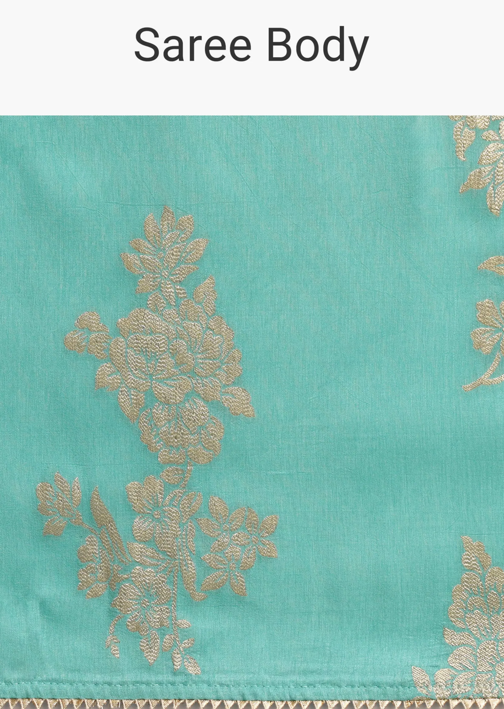Blue Dola Silk Lurex Woven Saree And Gotta Patti Border