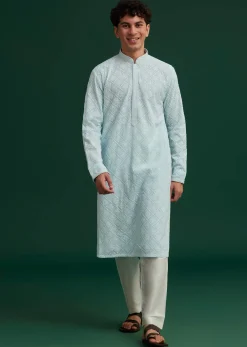 Blue Georgette Embroidered Kurta Set