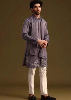 Blue Hand Embroidered Kurta Set Wuth Dupatta