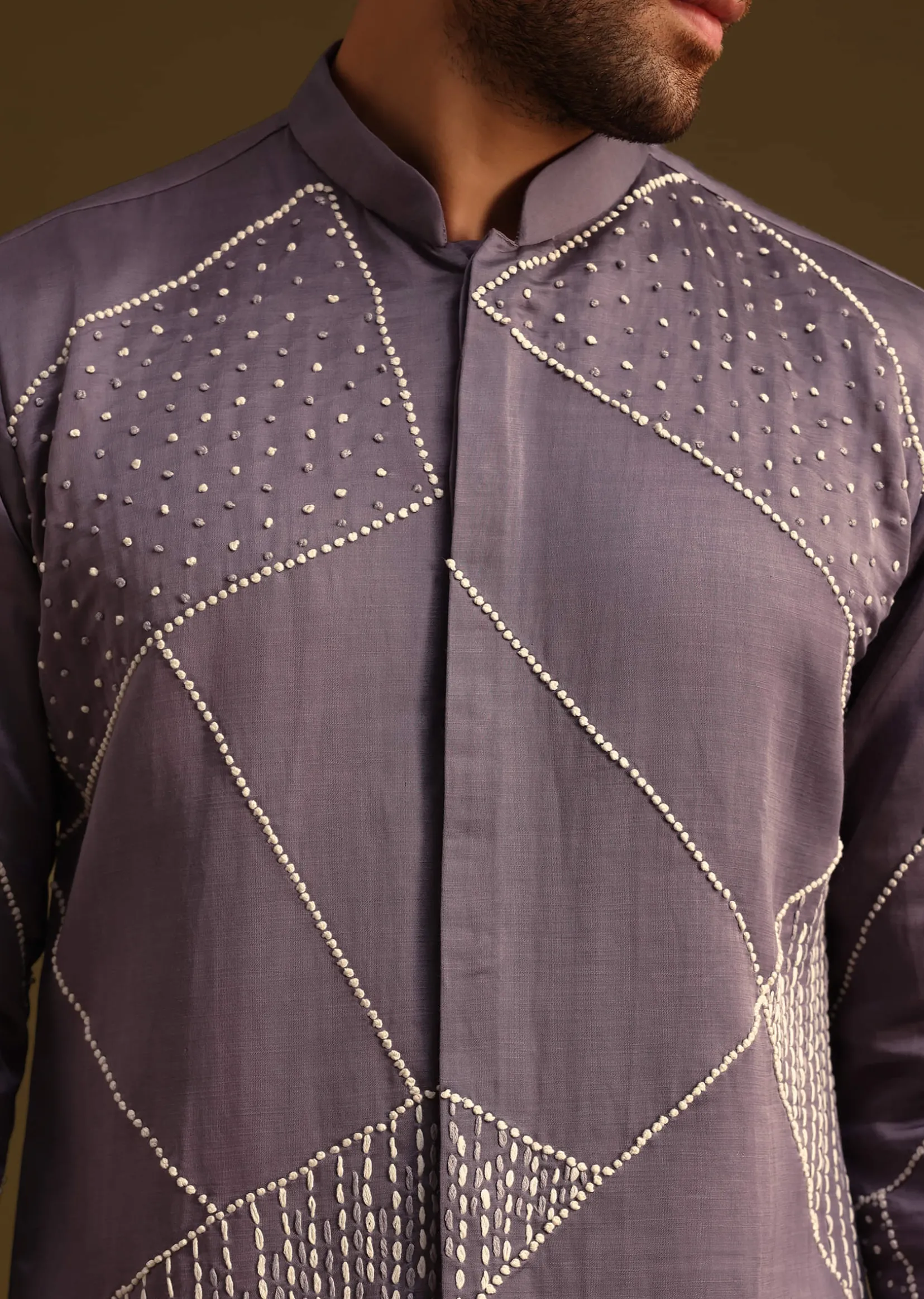 Blue Hand Embroidered Kurta Set Wuth Dupatta