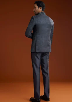 Blue Jodhpuri Suit With Cutdana Embroidery