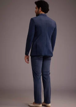Blue Jodhpuri Suit With Embroidered Motif