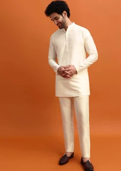 Blue Ombre Indowestern Set With Foil Work For Men