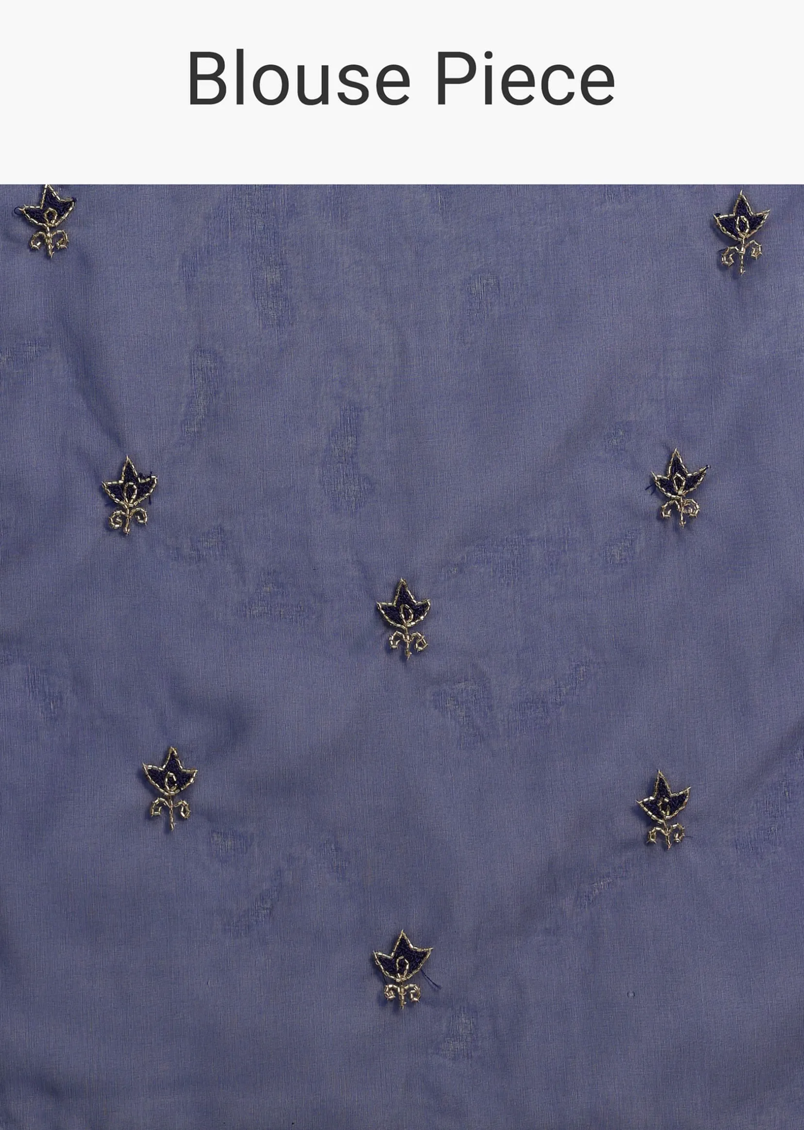 Blue Organza Cutdana Embroidered Saree With Unstitched Blouse