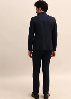 Blue Thread Work Jodhpuri Suit For Men