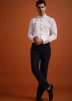 Blue Tuxedo Set With Pearl And Cutdana Work