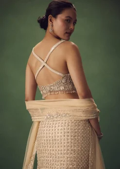 Blush Pink Fish Cut Sequin Lehenga Set