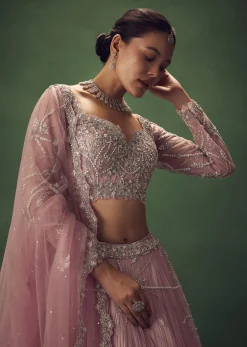 Blush Pink Hand Embroidered Lehenga Set