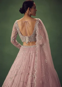 Blush Pink Hand Embroidered Lehenga Set