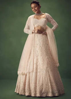 Blush Pink Sequin Work Lehenga Set