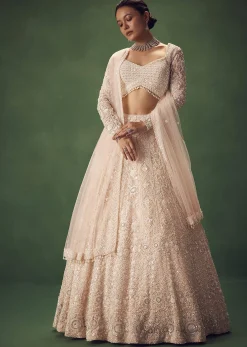 Blush Pink Sequin Work Lehenga Set