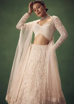 Blush Pink Sequin Work Lehenga Set