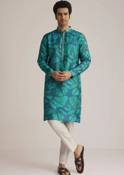 Bottle Green Printed Kurta Set