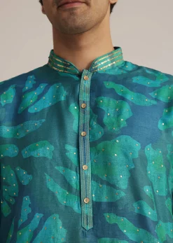 Bottle Green Printed Kurta Set