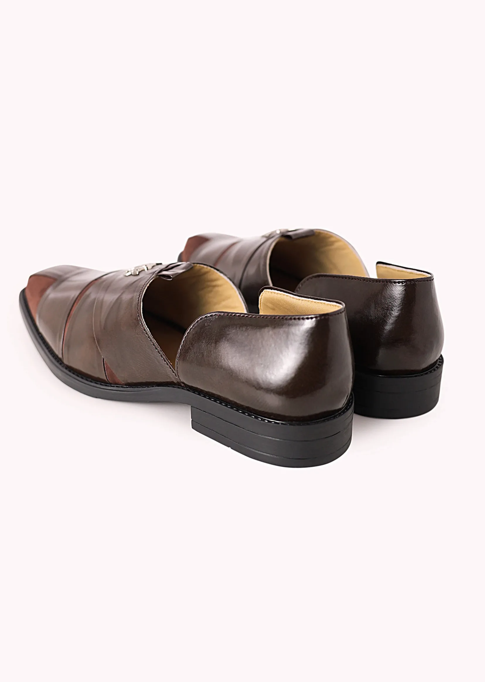 Brown Juttis with Block Heels