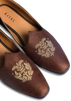 Brown Velvet Jutti With Hand Work For Men